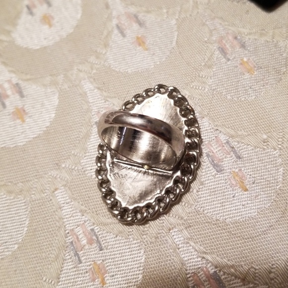 COPY - Guess Silver and Black Cross ring - Picture 2 of 4